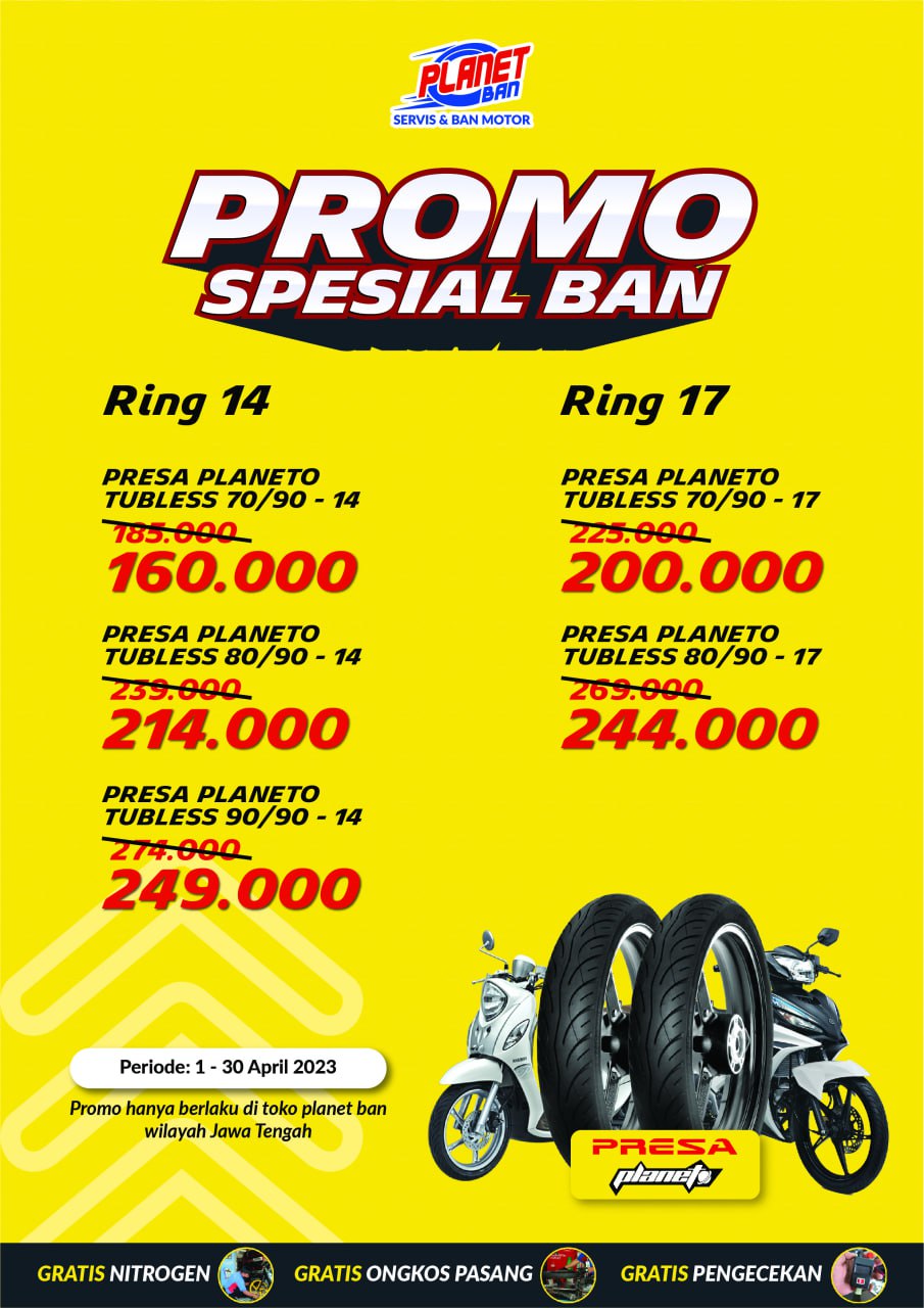 Spesial Diskon Ban Ring 14 dan Ring 17 di Planet Ban