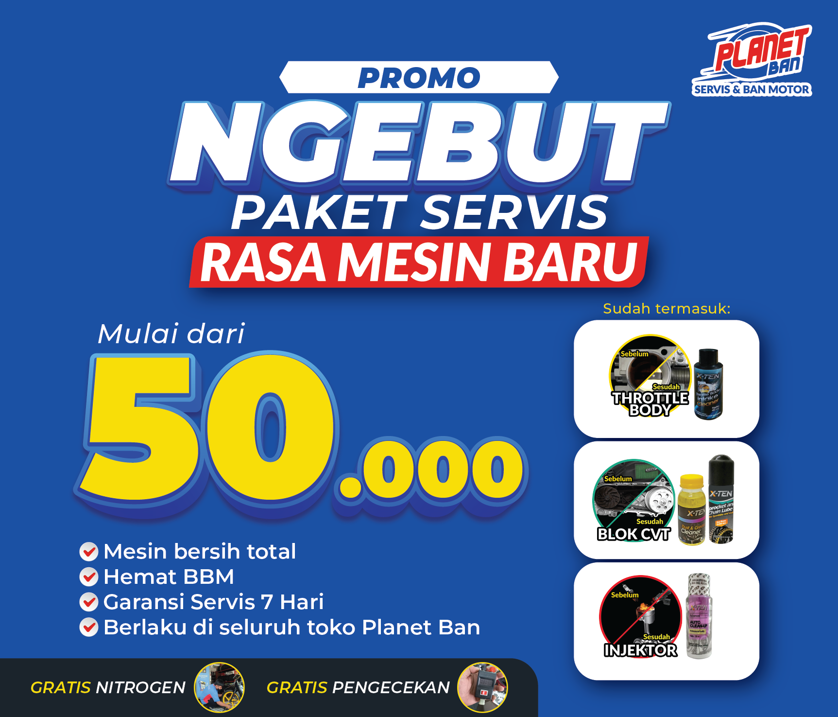 Promo Ngebut - Diskon Servis Motor dan Pembelan Oli di Planet Bani