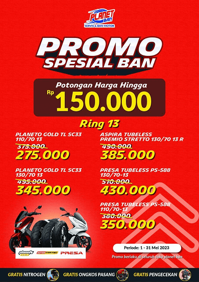 Parade Promo Ban Ring 12 sampai 17 Selama Mei 2023