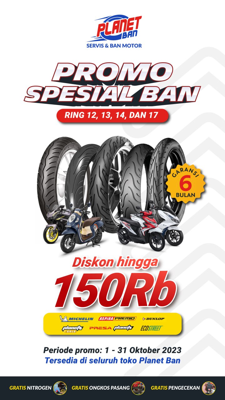 Promo Berbagai Ban Eksklusif Hingga 150 Ribu