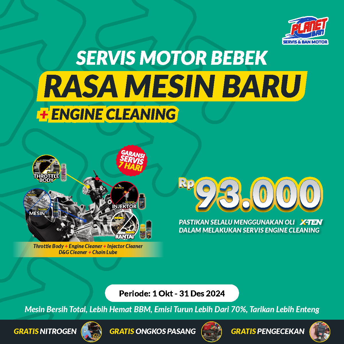 PROMO SERVIS MOTOR BEBEK - RASA MESIN BARU