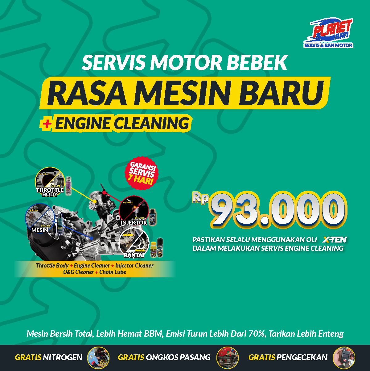 PROMO SERVIS MOTOR BEBEK - RASA MESIN BARU