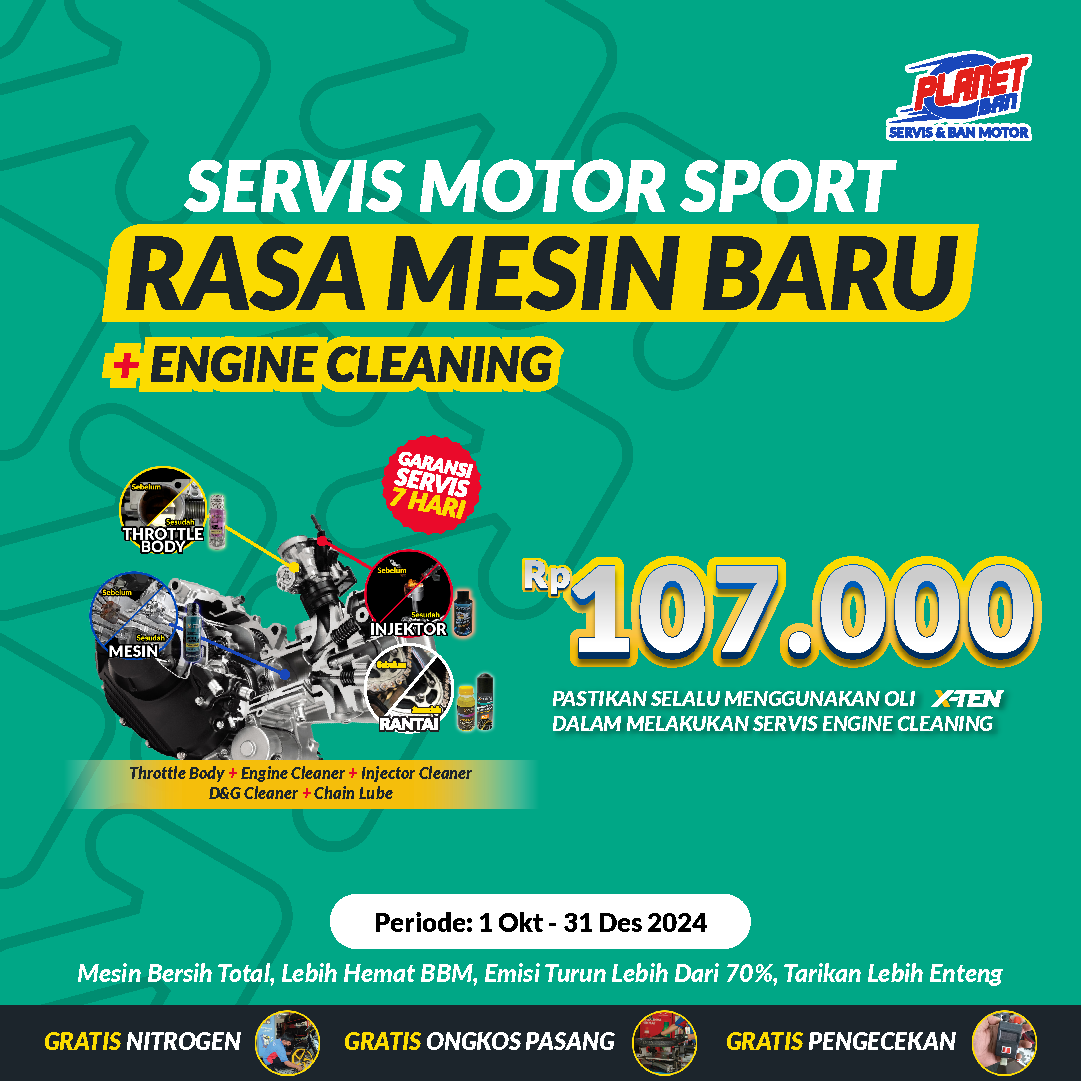 PAKET SERVIS MOTOR SPORT - RASA MESIN BARU