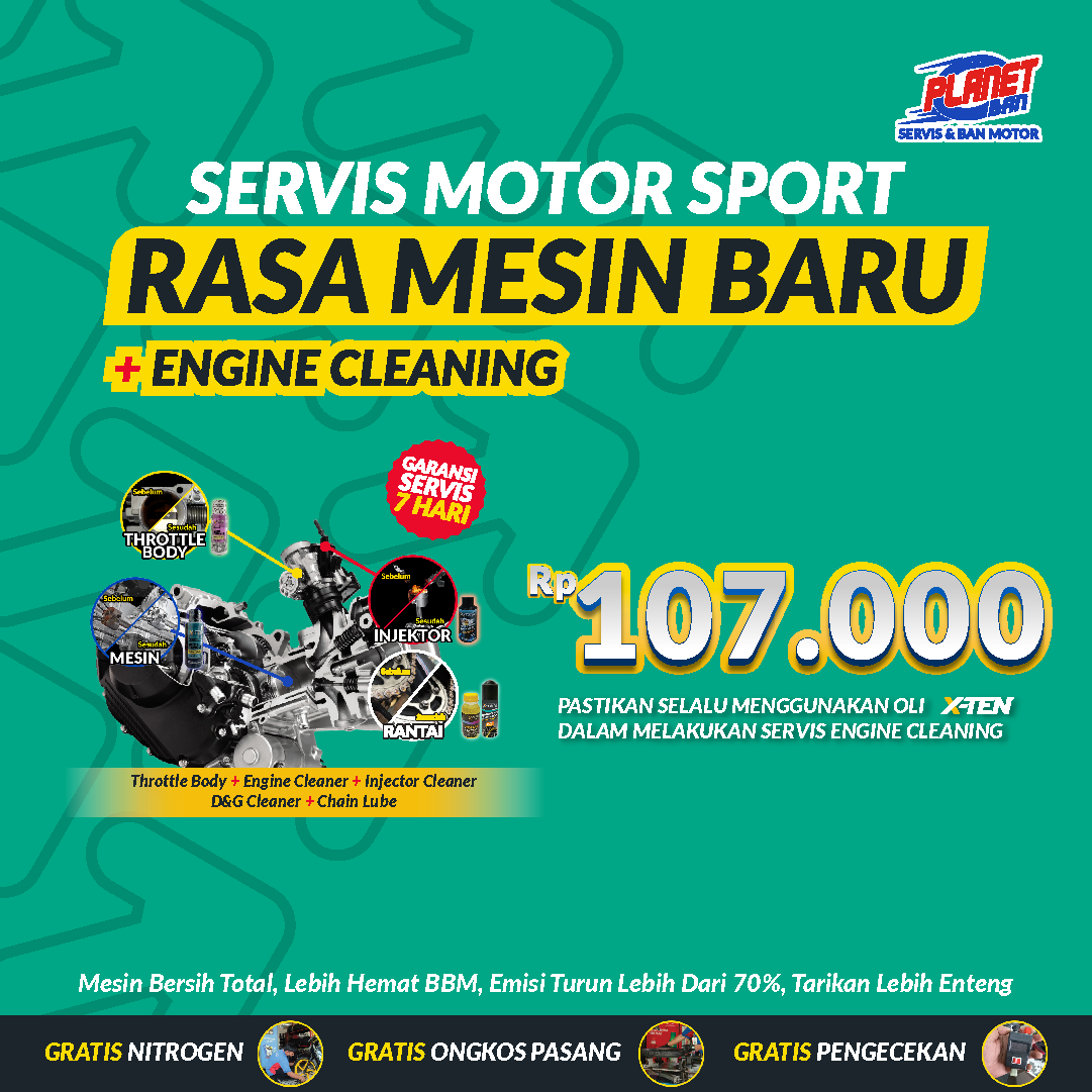 PAKET SERVIS MOTOR SPORT - RASA MESIN BARU