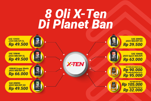 Daftar Oli X-Ten Planet Ban