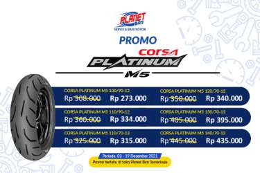 Khusus Kalimantan Timur! Promo Ban Motor Corsa Platinum M5 Khusus Honda All New Scoopy dan Yamaha N-MAX