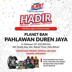 Promo Grand Opening Planet Ban Pahlawan Duren Jaya