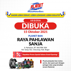 Promo Grand Opening Planet Ban Raya Pahlawan Sanja