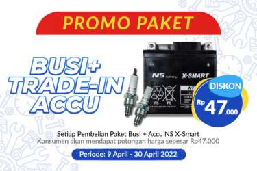 Promo Paket Busi + Trade In Accu, Diskon Rp 47.000!