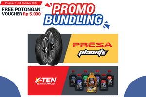 Promo Oktober: Promo Bundling, Potongan harga Ban Presa Planeto dengan Oli X-Ten!